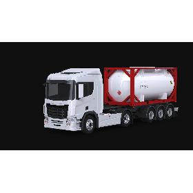 3D model Euro Truck and ISO 20 Tanker Trailer